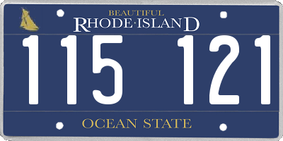 RI license plate 115121