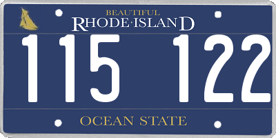 RI license plate 115122