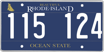 RI license plate 115124