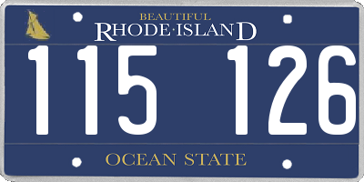 RI license plate 115126