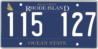 RI license plate 115127