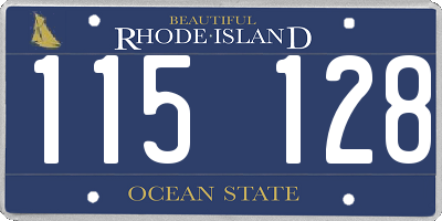 RI license plate 115128
