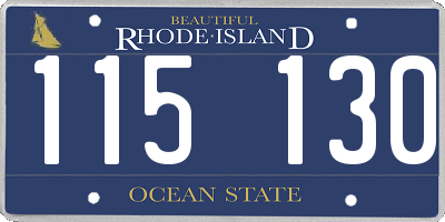 RI license plate 115130