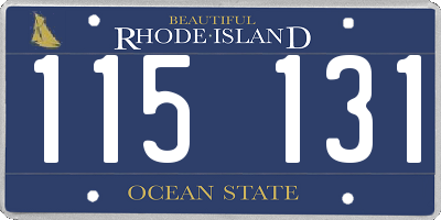 RI license plate 115131