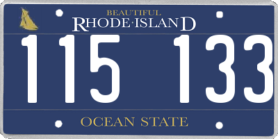 RI license plate 115133