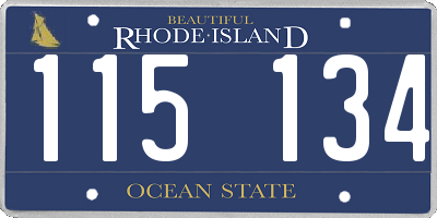 RI license plate 115134