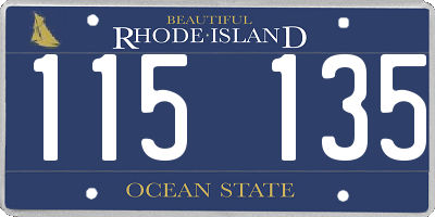 RI license plate 115135