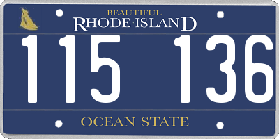 RI license plate 115136