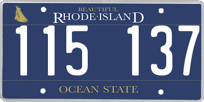RI license plate 115137