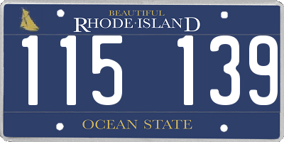 RI license plate 115139