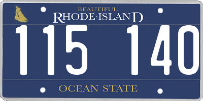 RI license plate 115140