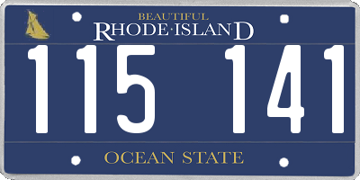 RI license plate 115141
