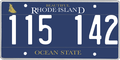 RI license plate 115142