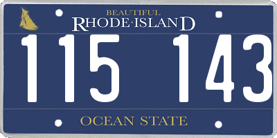 RI license plate 115143