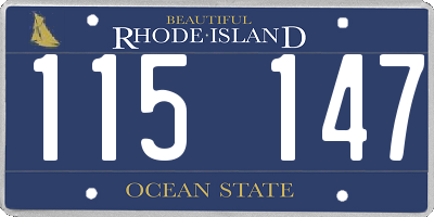 RI license plate 115147