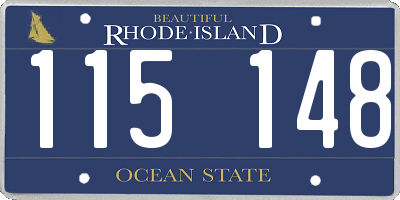 RI license plate 115148