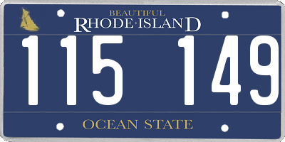 RI license plate 115149