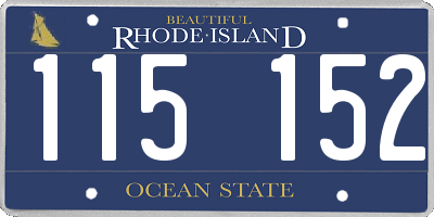 RI license plate 115152