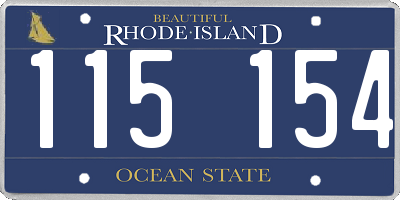 RI license plate 115154