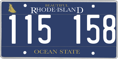 RI license plate 115158