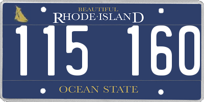 RI license plate 115160