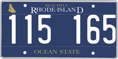 RI license plate 115165