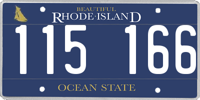 RI license plate 115166