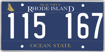 RI license plate 115167