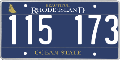 RI license plate 115173