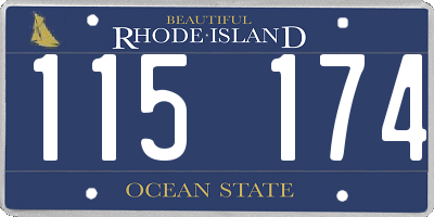 RI license plate 115174