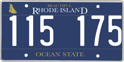 RI license plate 115175
