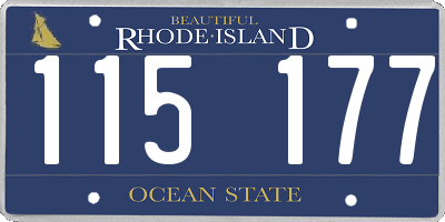 RI license plate 115177