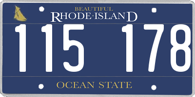 RI license plate 115178