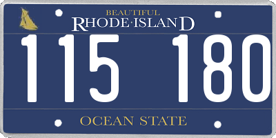 RI license plate 115180