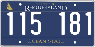 RI license plate 115181