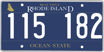 RI license plate 115182