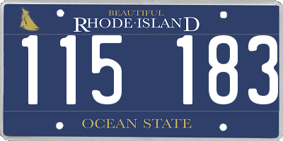 RI license plate 115183