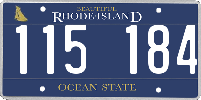 RI license plate 115184