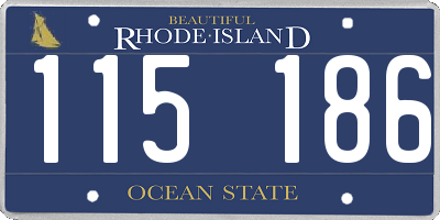 RI license plate 115186