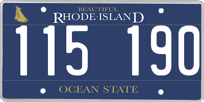 RI license plate 115190