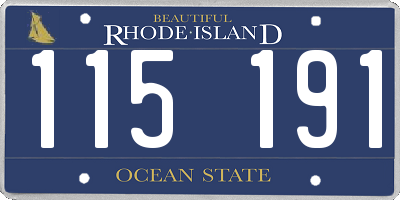 RI license plate 115191