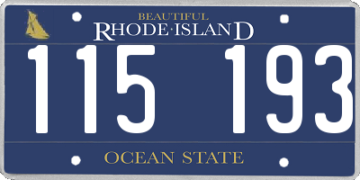 RI license plate 115193