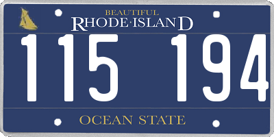 RI license plate 115194