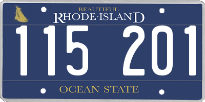 RI license plate 115201