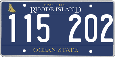RI license plate 115202