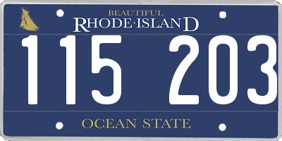 RI license plate 115203