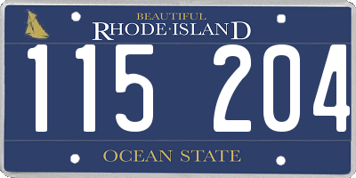 RI license plate 115204