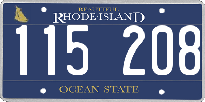 RI license plate 115208