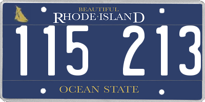 RI license plate 115213