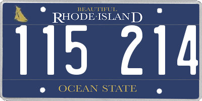 RI license plate 115214